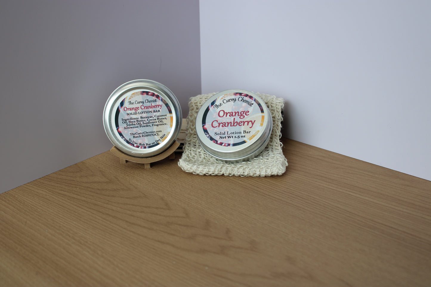Orange Cranberry Scented Solid Lotion Bar