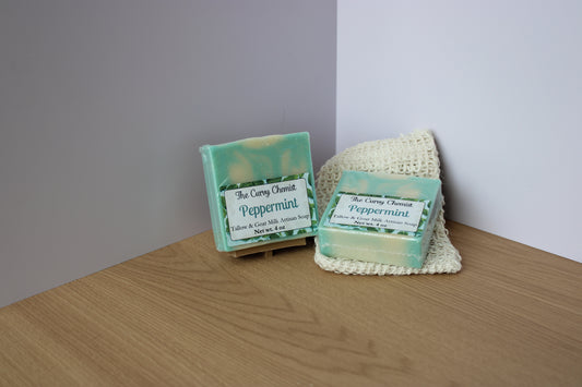 Peppermint Scented Tallow & Goat Milk Artisan Soap